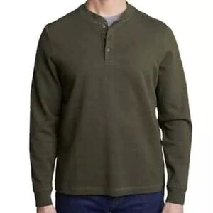 Copper & oak supply Mens Olive Colored Henley Size XXL Heavyweight Material H